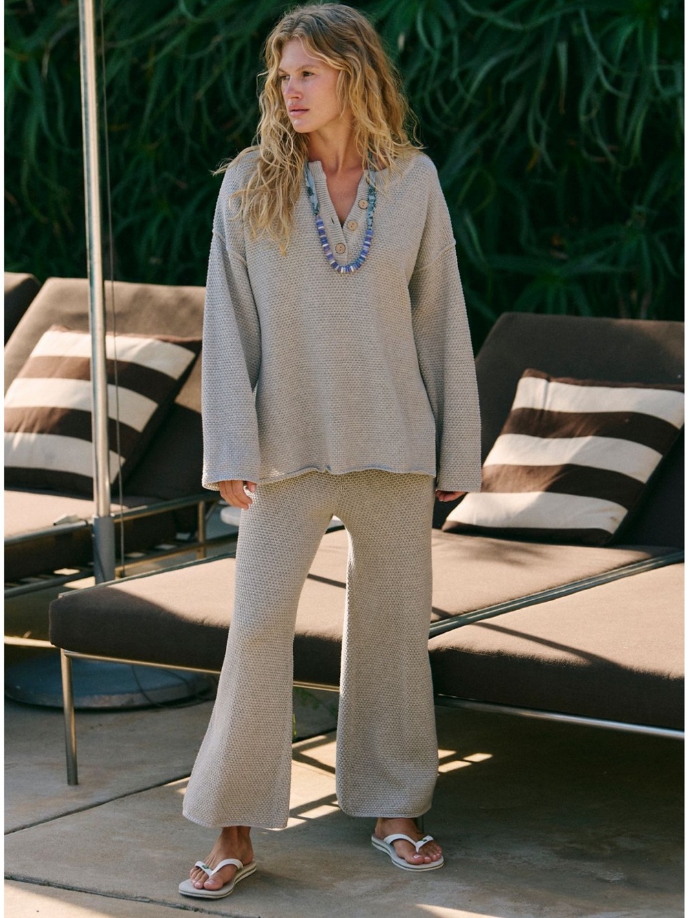 FREE PEOPLE Hailee Sweater Set in Light Heather Gray